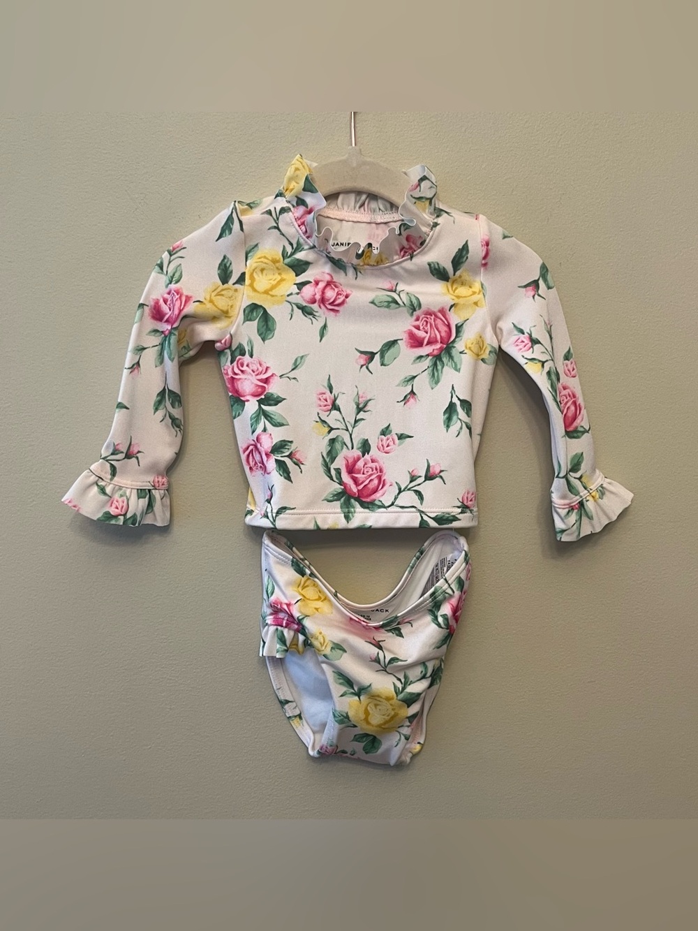 NWT Janie and Jack Floral Rashguard 2 Piece Swimsuit Baby Girl Size 6-12 Month